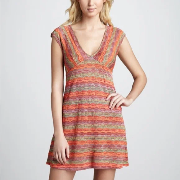 Cecilia Prada Mare Orange Aydane Pointelle Knit Dress - Picture 7 of 7